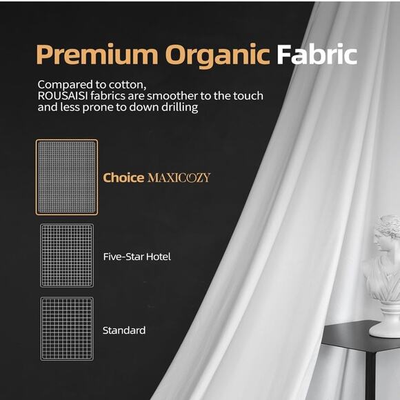 Luxury Premium Feather Down Fiber Pillows Standard Sz Fluffy Bed Pillows 480TC - Picture 2 of 7